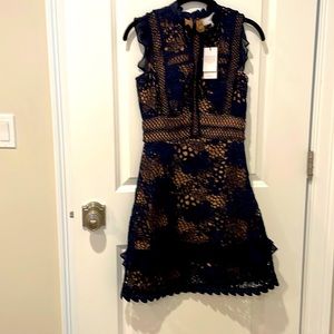 Reiss Navy lace dress- size 0
